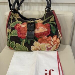 Isabella Fiore Floral Beaded & Embroidered Women's Handbag - Multicolor